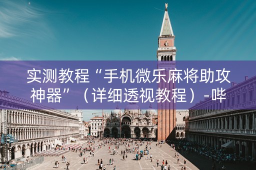 实测教程“手机微乐麻将助攻神器”（详细透视教程）-哔哩哔哩