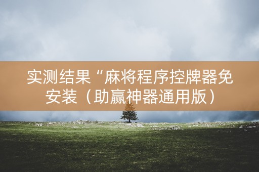 实测结果“麻将程序控牌器免安装（助赢神器通用版）
