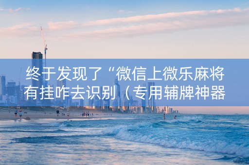 终于发现了“微信上微乐麻将有挂咋去识别（专用辅牌神器免安装）