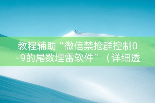 教程辅助“微信禁抢群控制0-9的尾数埋雷软件”（详细透视教程）-哔哩哔哩