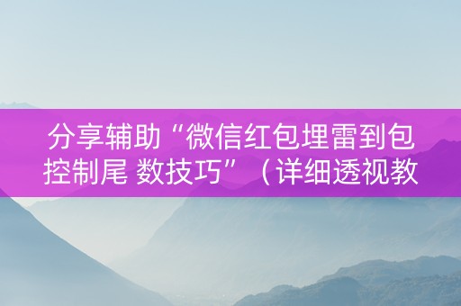 分享辅助“微信红包埋雷到包控制尾 数技巧”（详细透视教程）-哔哩哔哩