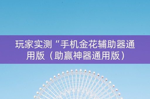 玩家实测“手机金花辅助器通用版（助赢神器通用版）