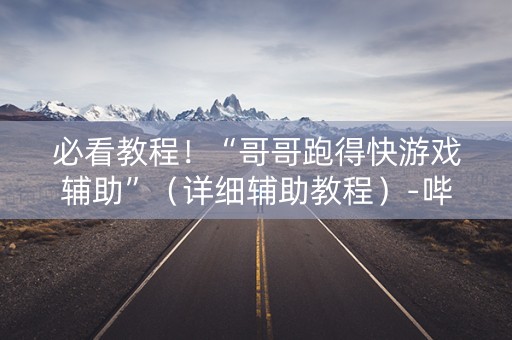 必看教程！“哥哥跑得快游戏辅助”（详细辅助教程）-哔哩哔哩