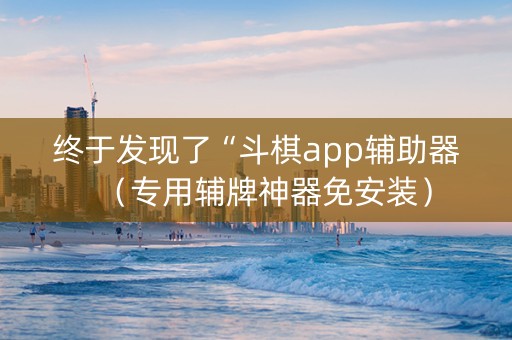 终于发现了“斗棋app辅助器（专用辅牌神器免安装）