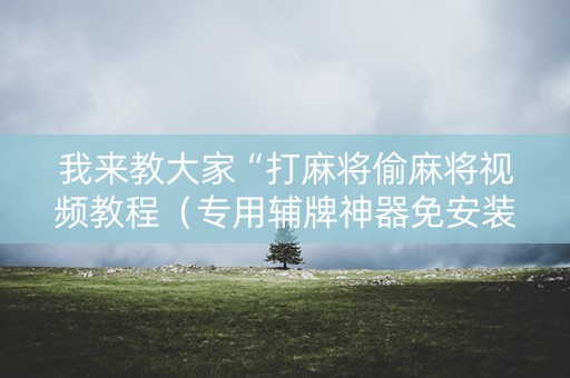 我来教大家“打麻将偷麻将视频教程（专用辅牌神器免安装）