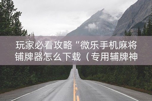 玩家必看攻略“微乐手机麻将铺牌器怎么下载（专用辅牌神器免安装）