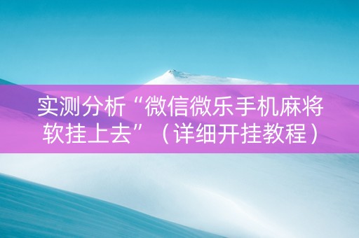 实测分析“微信微乐手机麻将软挂上去”（详细开挂教程）-哔哩哔哩