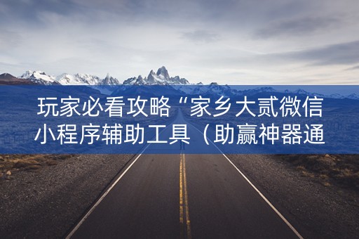 玩家必看攻略“家乡大贰微信小程序辅助工具（助赢神器通用版）