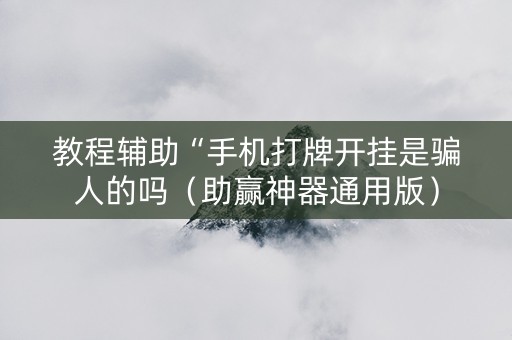 教程辅助“手机打牌开挂是骗人的吗（助赢神器通用版）