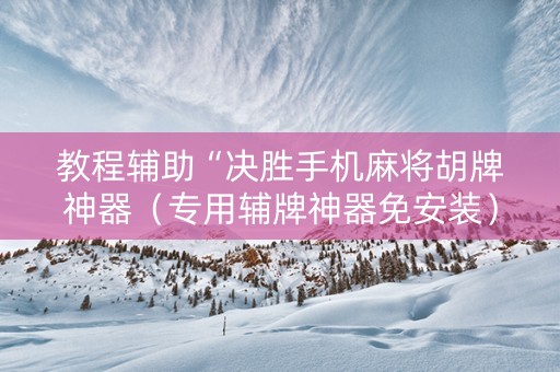 教程辅助“决胜手机麻将胡牌神器（专用辅牌神器免安装）