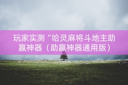 玩家实测“哈灵麻将斗地主助赢神器（助赢神器通用版）