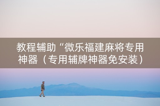 教程辅助“微乐福建麻将专用神器（专用辅牌神器免安装）