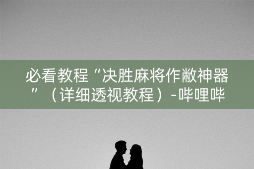 必看教程“决胜麻将作敝神器”（详细透视教程）-哔哩哔哩