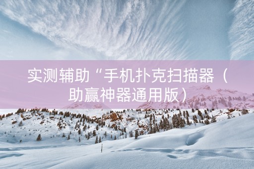 实测辅助“手机扑克扫描器（助赢神器通用版）