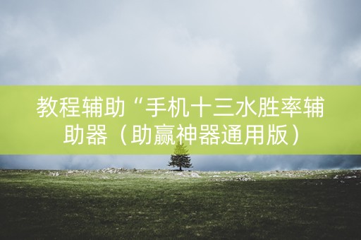 教程辅助“手机十三水胜率辅助器（助赢神器通用版）