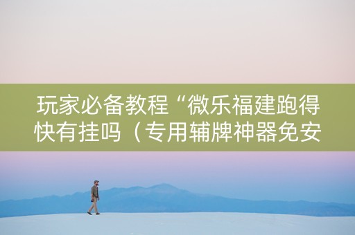 玩家必备教程“微乐福建跑得快有挂吗（专用辅牌神器免安装）