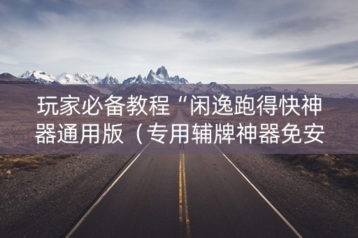 玩家必备教程“闲逸跑得快神器通用版（专用辅牌神器免安装）