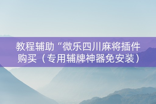 教程辅助“微乐四川麻将插件购买（专用辅牌神器免安装）