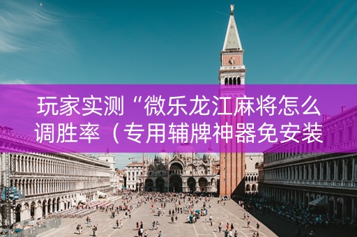 玩家实测“微乐龙江麻将怎么调胜率（专用辅牌神器免安装）