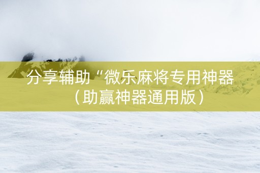 分享辅助“微乐麻将专用神器（助赢神器通用版）