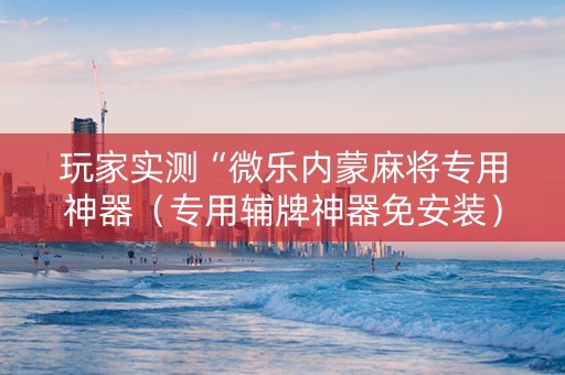玩家实测“微乐内蒙麻将专用神器（专用辅牌神器免安装）