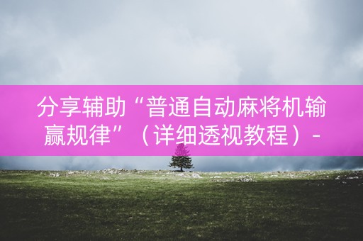 分享辅助“普通自动麻将机输赢规律”（详细透视教程）-哔哩哔哩