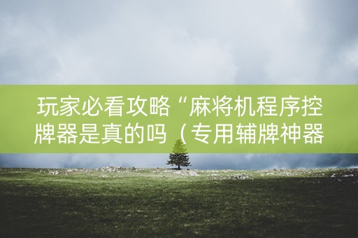 玩家必看攻略“麻将机程序控牌器是真的吗（专用辅牌神器免安装）