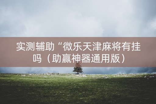 实测辅助“微乐天津麻将有挂吗（助赢神器通用版）