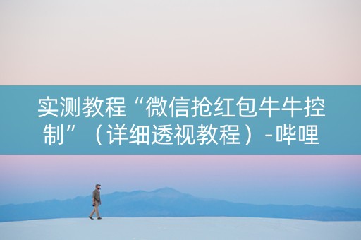 实测教程“微信抢红包牛牛控制”（详细透视教程）-哔哩哔哩