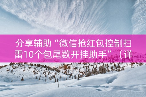 分享辅助“微信抢红包控制扫雷10个包尾数开挂助手”（详细透视教程）-哔哩哔哩