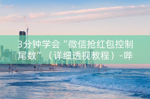 3分钟学会“微信抢红包控制尾数”（详细透视教程）-哔哩哔哩
