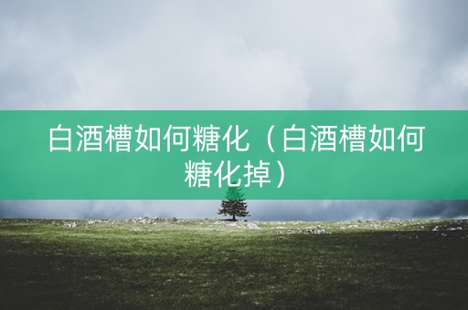 白酒槽如何糖化（白酒槽如何糖化掉）
