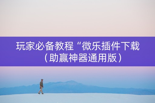 玩家必备教程“微乐插件下载（助赢神器通用版）