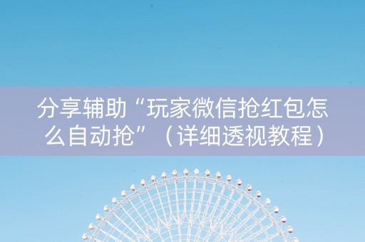 分享辅助“玩家微信抢红包怎么自动抢”（详细透视教程）-哔哩哔哩