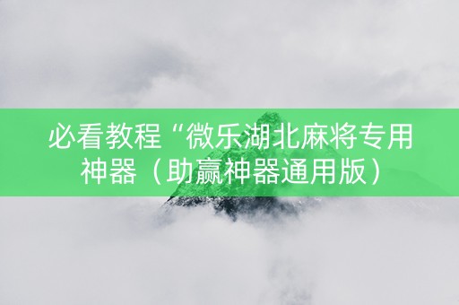 必看教程“微乐湖北麻将专用神器（助赢神器通用版）