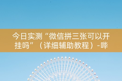 今日实测“微信拼三张可以开挂吗”（详细辅助教程）-哔哩哔哩