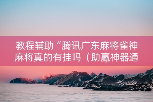 教程辅助“腾讯广东麻将雀神麻将真的有挂吗（助赢神器通用版）
