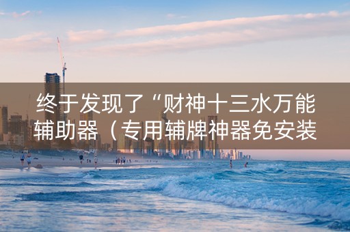 终于发现了“财神十三水万能辅助器（专用辅牌神器免安装）