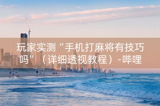 玩家实测“手机打麻将有技巧吗”（详细透视教程）-哔哩哔哩