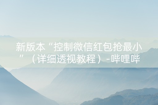 新版本“控制微信红包抢最小”（详细透视教程）-哔哩哔哩