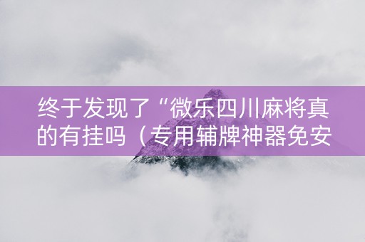 终于发现了“微乐四川麻将真的有挂吗（专用辅牌神器免安装）