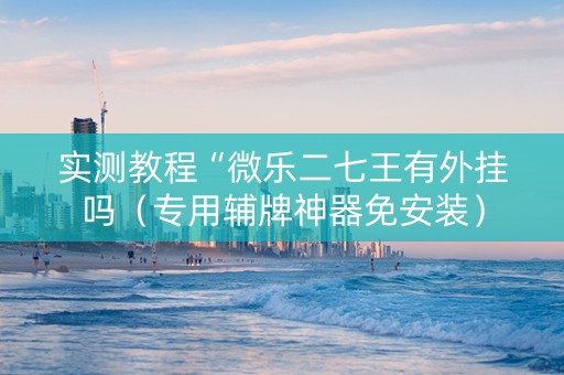 实测教程“微乐二七王有外挂吗（专用辅牌神器免安装）