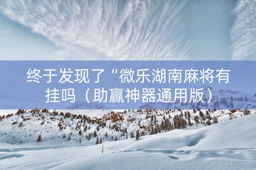 终于发现了“微乐湖南麻将有挂吗（助赢神器通用版）
