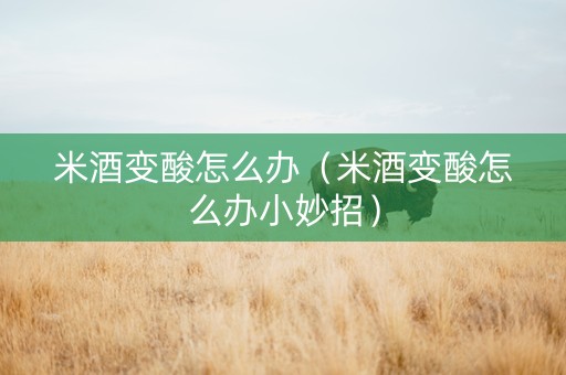 米酒变酸怎么办（米酒变酸怎么办小妙招）