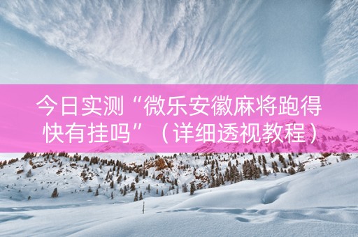 今日实测“微乐安徽麻将跑得快有挂吗”（详细透视教程）-哔哩哔哩