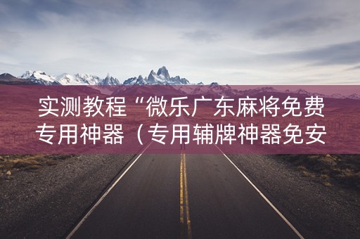 实测教程“微乐广东麻将免费专用神器（专用辅牌神器免安装）