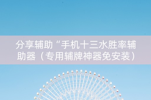 分享辅助“手机十三水胜率辅助器（专用辅牌神器免安装）