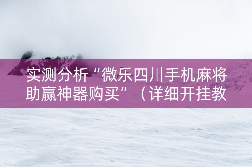 实测分析“微乐四川手机麻将助赢神器购买”（详细开挂教程）-哔哩哔哩