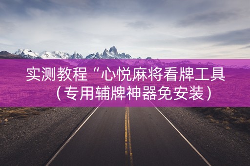 实测教程“心悦麻将看牌工具（专用辅牌神器免安装）