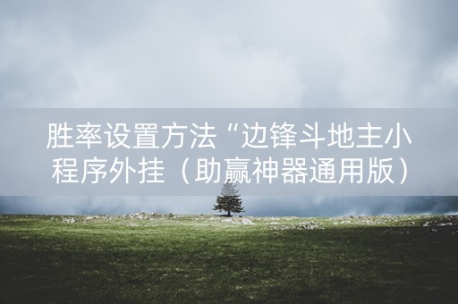 胜率设置方法“边锋斗地主小程序外挂（助赢神器通用版）
